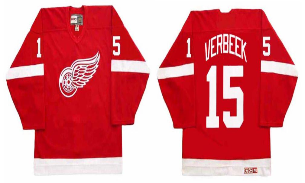 2019 Men Detroit Red Wings 15 Verbeek Red CCM NHL jerseys